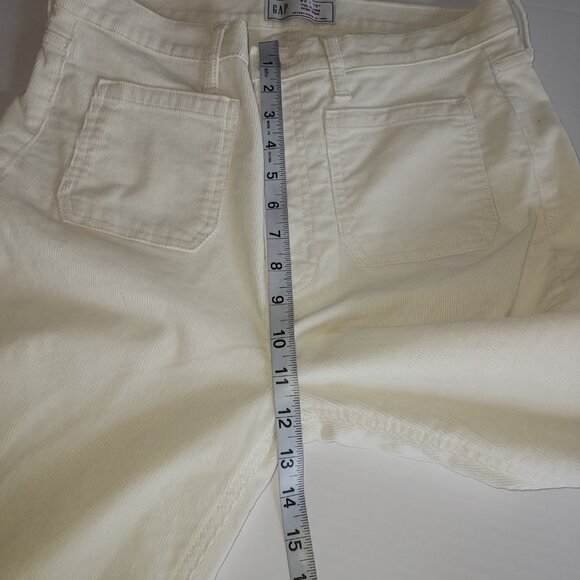 Gap 70's Flare Hi Rise Ivory Frost Corduroy Pants Size 30T NWOT - Picture 4 of 11